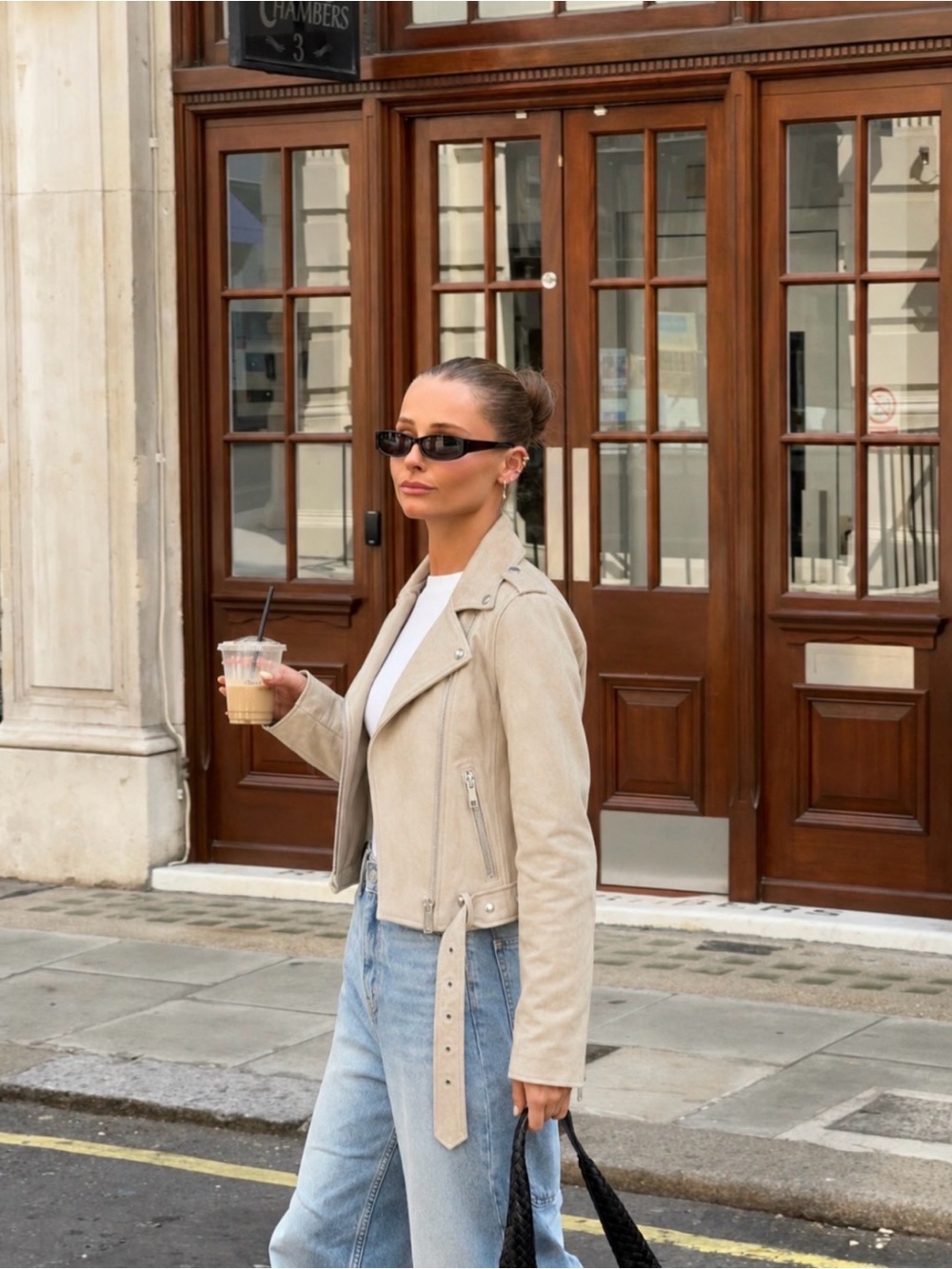 Cream Vegan Leather Moto Jacket Cropped Biker Jacket